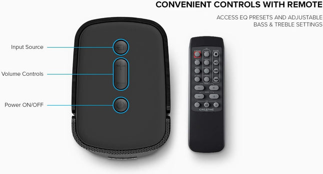 Creative T100-2.0 Compact Hi-Fi Desktop Bluetooth Speakers