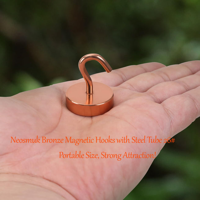 Neosmuk 6PC Magnetic Hooks, Cruise Ship Essentials 60lb+ Heavy Duty Magnetic Hooks, Extra Strong Must-Haves Magnet Hook,Bronze X004HO9KA7