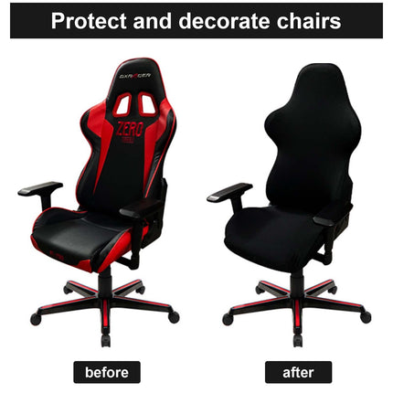 Voxlara Universal 4PC Office Chair Cover Set with Armrests for Computer Chairs/PC Seat Cover Chair, BLACK