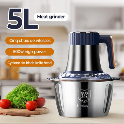 Sabhradl Electric Meat Grinder 5L Food Crusher Multifunction Vegetable Fruit Food Processor Chopper Kitchen Machine US Plug