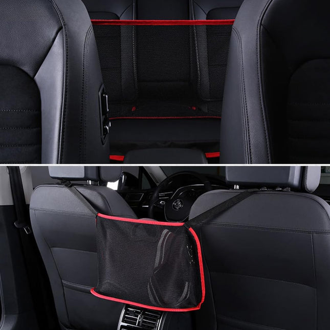 TSUGAMI Car Multi-functional Universal Back Seat Net Pocket Handbag Holder/ Storage Organizer, Red Polyester Fiber, Hook Fastener