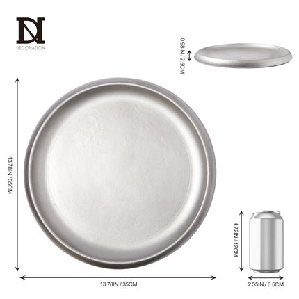 DN DECONATION Silver Ottoman Tray, Trays for Home Decor Table Centerpiece