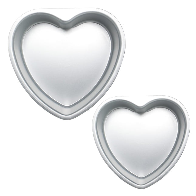 Gvhntk 2pcs Heart Shaped Cake Pan 6 Inch & 8 Inch Aluminum  Heart Cake Tin Baking Mold