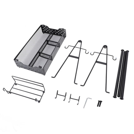 Grill Caddy for Outdoor Grill, BBQ Caddy with Camping Paper Towel Holder and Plate Holder, Picnic Utensil Condiment Kitchen Organizer for Outdoor Cooking, Camping Essential