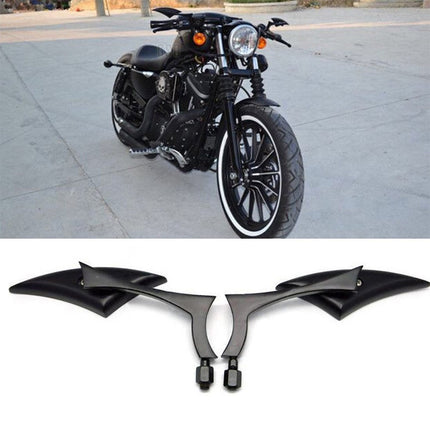 RFY Genuine Chrome 8mm/10mm Motorcycle Blade Steady CNC Aluminum Rearview Side Mirrors Compatible with Honda Yamaha Kawasaki Suzuki