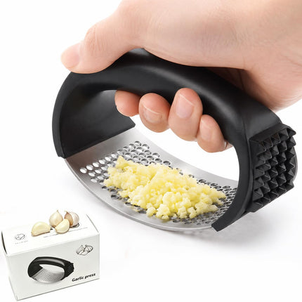HAVENNEEST Garlic Press Equipped with Soft Ergonomic Handle, Easy to Crush Garlic, Easy to Clean, and Rust-Resistant