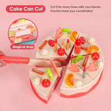 82Pcs DIY Cutting Birthday Cake Food Toys Pretend Playset-Light and Music with Candles,Dessert for Kids Toddlers T26