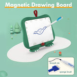 Aomola My Green Monster Kids Easel for Toddler with Magnetic Letters&Numbers Drawing Board Refrigerator Magnets, Educational Learning Toys Gifts for Boys Girls