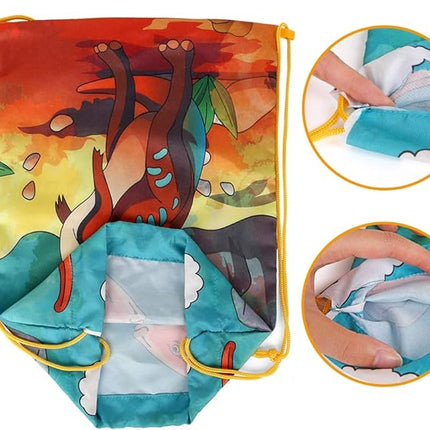 12 PCS Kids Dinosaur Party Favor Bags for Birthday Party Drawstring Package Dinosaur Goody Bag Gifts T24