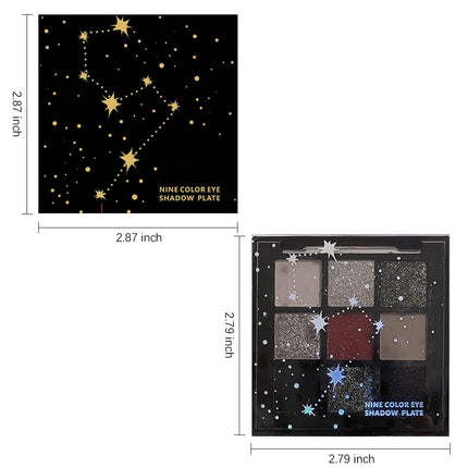ORANO Waterproof 9 Colors Dark Shimmer Matte Metallic Smokey Black Red Eyeshadow Palette Kit