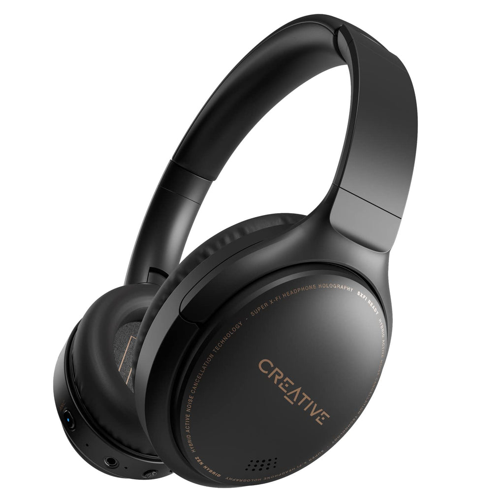 (NEW OPEN) Creative Zen Hybrid Blue Wireless Over-Ear Headphones Black