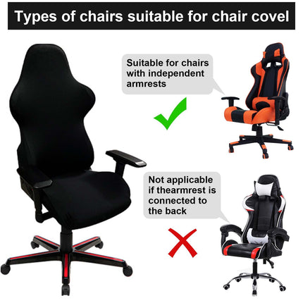 Voxlara Universal 4PC Office Chair Cover Set with Armrests for Computer Chairs/PC Seat Cover Chair, BLACK