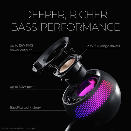 Creative Pebble X Plus 2.1 USB-C Computer Speakers with Subwoofer