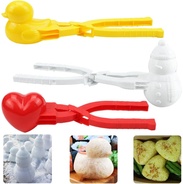 PopocolaLee 3D Animal Rice Molds Set Non-Stick Duck Rice Mold for Fun and Creative Meals Includes 3 Animal Shaped Molds