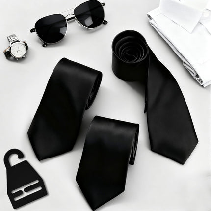 DTDNZKN Men's Necktie with Hook, BLACK