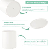 Mozing Ceramic Plant Pots (Small Frosted Surface) 6.89"X8.47"