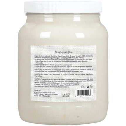 Ginger Lily Farms Botanicals Organic Sugar Scrub, 64oz, Fragrance Free