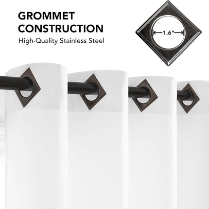 Deconovo Pure White 50% Room Darkening Curtains, Patio Door Blackout Curtains for Dining Room/Living Room/Bedroom, 52W x 84L Inch, 2 Panels