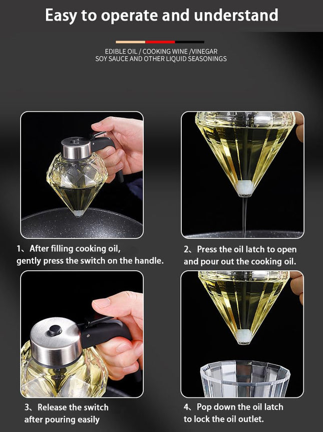 Modern 200ml Honey/Syrup Glass Dispenser with Stand