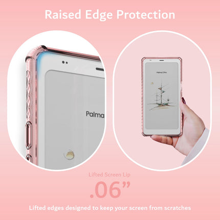 TUDIA SKN Clear Designed for Boox Palma 2 PRO Case Back Cover Shockproof Slim - [DO NOT FIT Palma 2] Anti Yellowing Silicone Gel Transparent Back Lightweight Grip TPU Bumper (Clear Pink)
