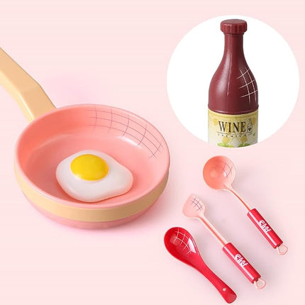 30 PCS Kids Kitchen Toy with Foods,Pretend Cooking Set for Children,Cookware Playset with Pots,Pans,Cooking Utensils and Food Accessories,Educational Gifts T50