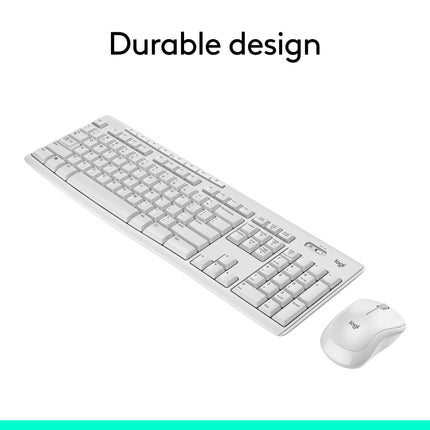 Logitech MK270 Full Size Wireless Keyboard and Mouse Combo - White