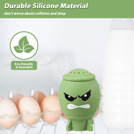 KOLUTI Cute Freezer Smell Eliminator and Reusable Silicone Freshener BPA Free Fridge Deodorizer, Baking Soda Holder for Refrigerator Odor Absorber