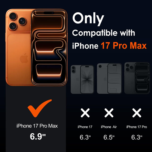 ivoler Magnetic Case for iPhone 17 Pro Max 6.9'' 2025, Compatible with MagSafe, Anti-Slip and Drop-Proof Protective Cover, Clear