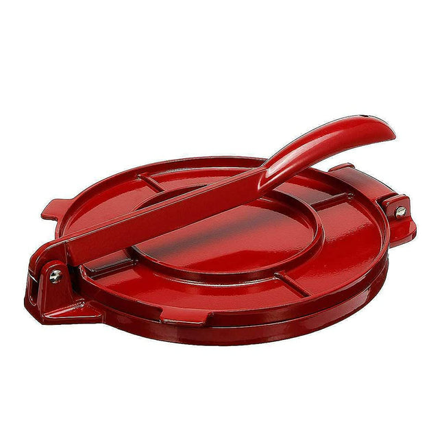 QISUO Aluminum Alloy Tortilla Press Folding Handle Flour Tool Baking Corn DIY Pie Tools Kitchen Accessories Red