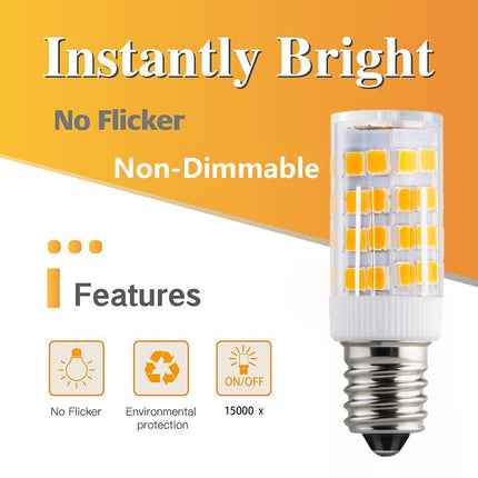 KAKEMONO 8-PACL E12 LED Candelabra Light Bulbs 4W, 40 Watt Halogen Equivalent,Warm White 2700K C7 T4 120V Small Base Non-dimmable for Ceiling Fan Chandelier Pendant Lighting Salt Lamp