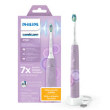 Philips Sonicare 4100 Electric Toothbrush, Sonic Toothbrush with Two Intensity Levels, Pressure Sensor and Timer, Lush Lilac Prismatic, Model HX3689/24
