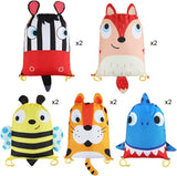 Kids Party Favor Bags,10 PCS Drawstring Goody Bag Candy Backpack with Cartoon Animal Designed Carrying on Cute Ear and Tail Birthday Package t17