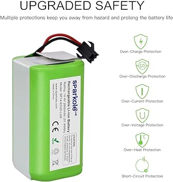 Sparkole 14.4V 2600mAh Replacement Battery for Ecovacs Deebot N79S, N79, DN622.11, DN622 and Eufy Robovac 11, 11S, 11S Max, 30, 30C, 35C, 15C, G30, G10 Hybrid