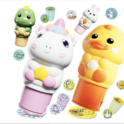 Jashgop Kids Sticker Stamp Activity Kit | Magical Sticker Stamper Book with 100+ Reusable Stickers | Creative Arts & Crafts Travel Toy for Toddlers, Girls & Boys.(Pack of 1, Multi Design)
