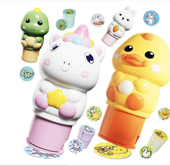 Jashgop Kids Sticker Stamp Activity Kit | Magical Sticker Stamper Book with 100+ Reusable Stickers | Creative Arts & Crafts Travel Toy for Toddlers, Girls & Boys.(Pack of 1, Multi Design)