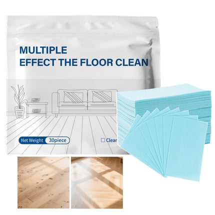 30-Piece Dissolvable Mopping Sheets | Floor Cleaning Tablets Multi-Surfaces Cleaner - for Tile Household Rental House Bedroom Office Entryway Apartment Kitchen
