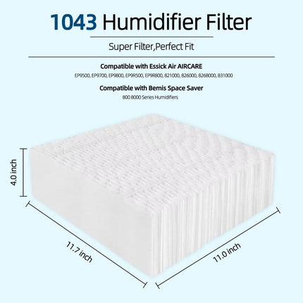 Techypro 2-Pack 1043 SuperWick Humidifier Filter Replacement for Essick AirCare EP9500 EP9700 EP9800 EP9R500 EP9R800 821000 826000 826800 831000, and Bemis Space Saver 800 8000 Super Wick Humidifiers