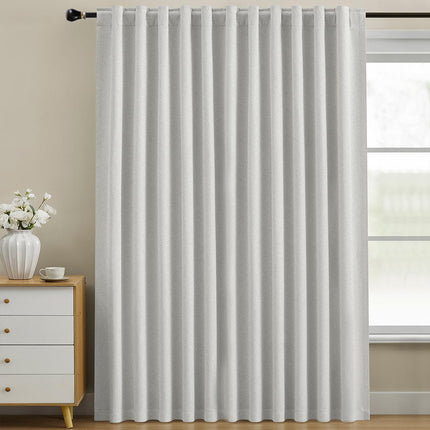 Dreaming Casa 100% Blackout Curtains 100x84 Inches Long 1 Panel Greyish White