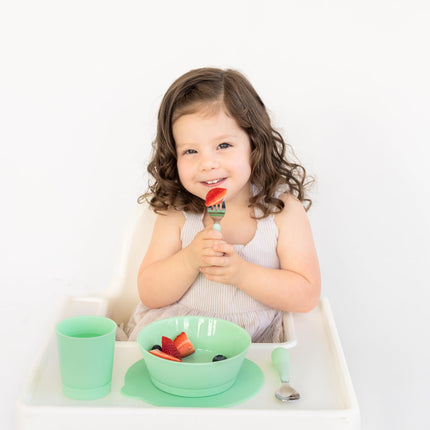 Ubbi Plate Set with Interchangeable Suction Base for Babies and Toddlers, 2 Pack, Sugar Snap Green