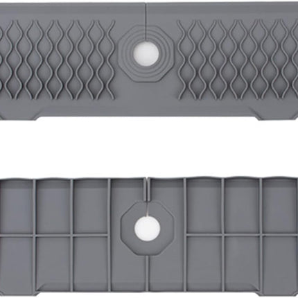 MOODKEY Kitchen Sink 24 Inch Splash Guard Silicone Drains Water Faucet Mat Handle Water Drip Catcher Tray