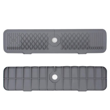 MOODKEY Kitchen Sink 24 Inch Splash Guard Silicone Drains Water Faucet Mat Handle Water Drip Catcher Tray
