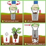 Colwelt Bulb Planter Set 4Pcs, Includes 2 Bulb Planters with Depth Markers and Automatic Soil Release, 1 Kneeling Pad, 1 Garden Gloves, Great Bulb Transplanter for Planting Tulips, Daffodils, Dahlias