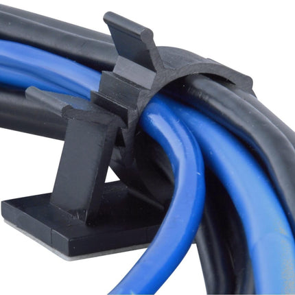 Cable Clips,Self-Adhesive Wire Holder Cable Organizer Cord Management Clamps with Adjustable Backed Black (10 Pack) (XL)