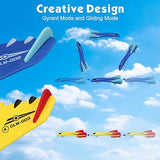 Airplane Toy Soft Foam Gun Toy Bubble Catapult for Kids Boys Girls, One-Click Ejection Model Plane Gun Shooting Game with 2 PCS Glider Airplane Launcher T94