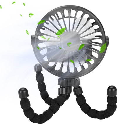 Mini Handheld Stroller Fan 360° Rotate, Octopus Tripod, Clamp-On Cooling