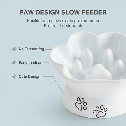 Kaiikai’s 5" Slow Feeder Dog Bowls and Cat Food Bowl Ceramic Dog Water Bowl Elevated