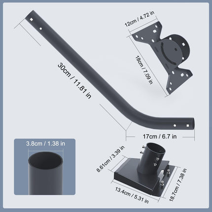 Starlink Mounting Kit,Mounting Kit with Starlink Pipe Adapter,Starlink Mini Wall Mount,Starlink Mini Vertical Rod Mount,for Starlink Mini Devices(Gray)