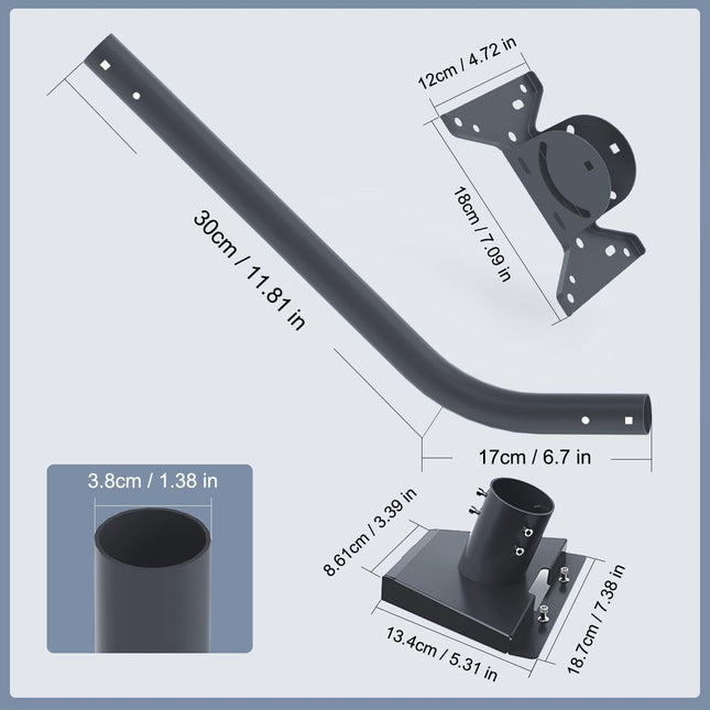 Starlink Mounting Kit,Mounting Kit with Starlink Pipe Adapter,Starlink Mini Wall Mount,Starlink Mini Vertical Rod Mount,for Starlink Mini Devices(Gray)