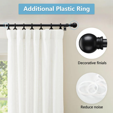 TALITARE Black 28-152 Inch Curtain Rods for Windows, 5/8 Inch Extra Long Curtain Rod with Brackets