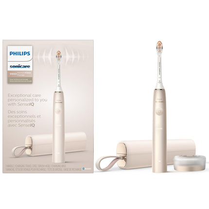 Philips Sonicare DiamondClean Prestige 9900, Rechargeable Electric Toothbrush with SenseIQ, Champagne, HX9990/11